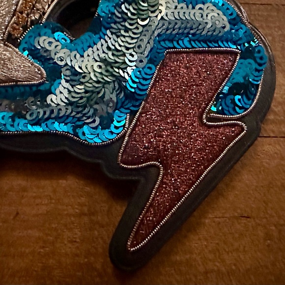 SUPER RARE Coach Cloud And Star Sequined Keychain Fob Bag Charm - Picture 11 of 13